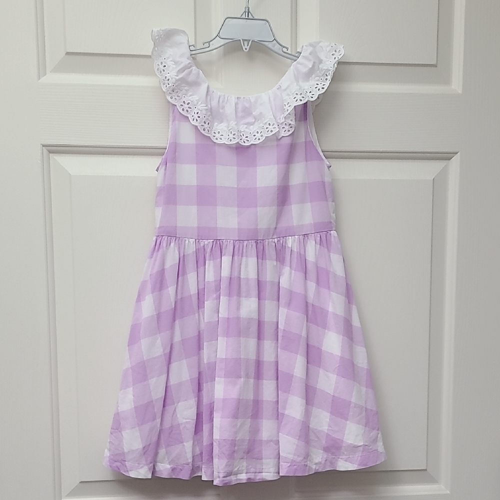 Janie and Jack Purple and White Ruffled Tiered Sundress